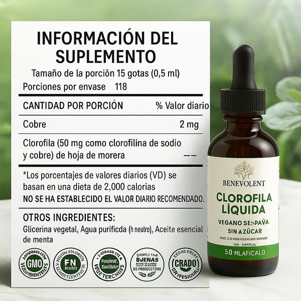 Moisse® - Gotero Clorofila Quema grasa de forma natural