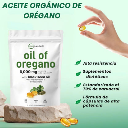 Aceite de orégano con aceite de semilla negra