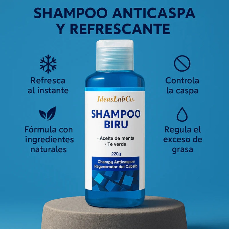 Shampoo Biru™ Anticaspa con Menta y Té Verde