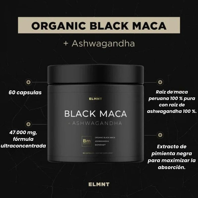 Capsulas de Raíz de maca negra orgánica