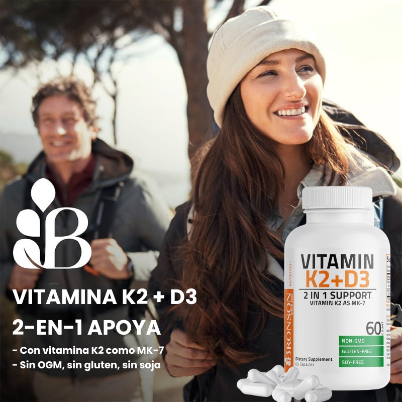 Bronson - Suplemento de vitamina K2 con D3 - OFERTA 2X1