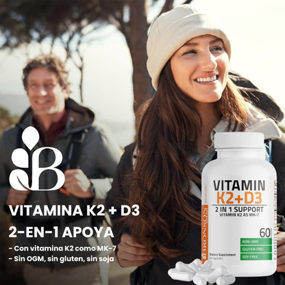 Bronson - Suplemento de vitamina K2 con D3 - OFERTA 2X1