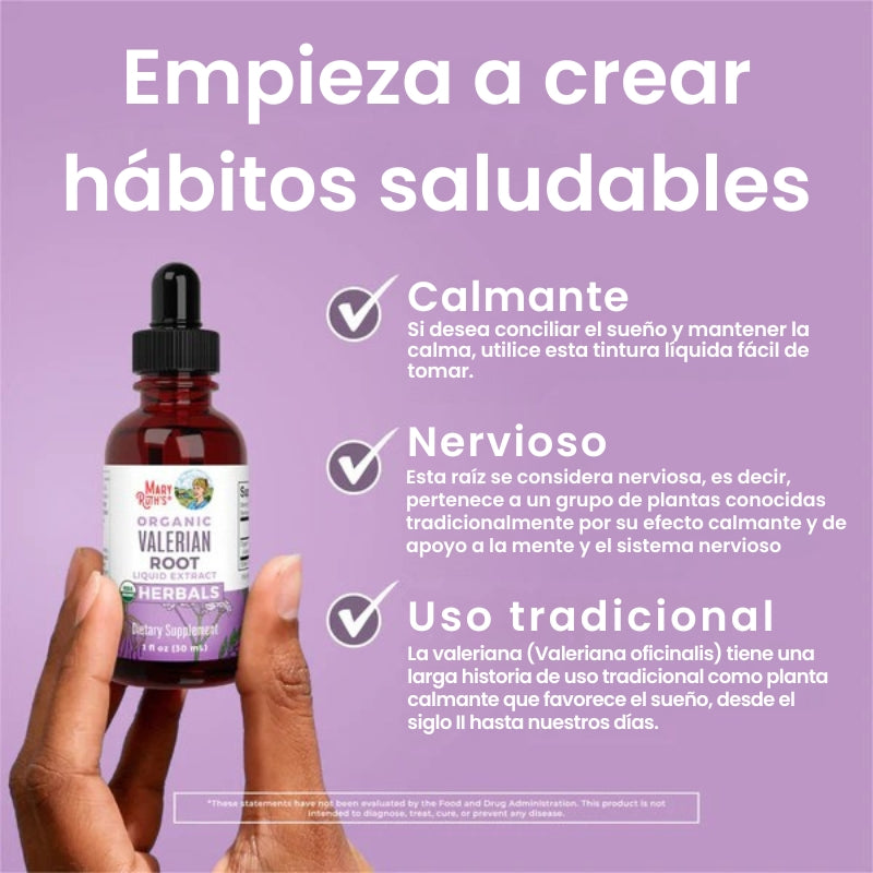 MaryRuth - Gotas líquidas de raíz de valeriana orgánica