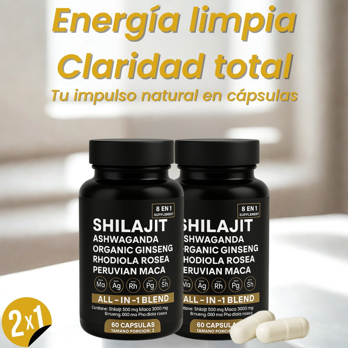 Shilajit Ashwagandha - Recarga tu vida con energía pura - OFERTA 2X1