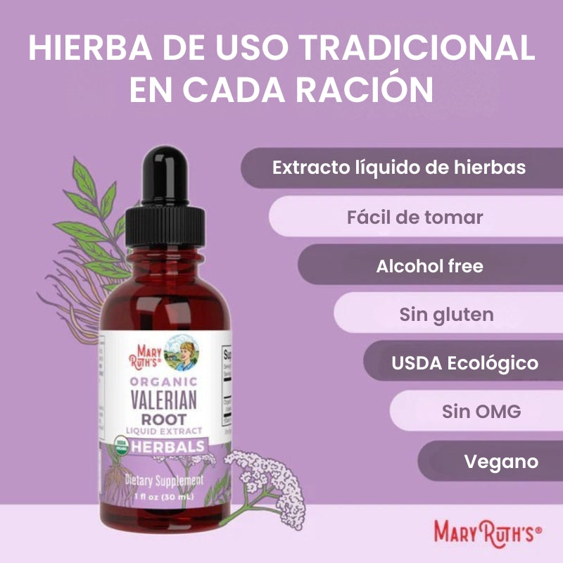 MaryRuth - Gotas líquidas de raíz de valeriana orgánica