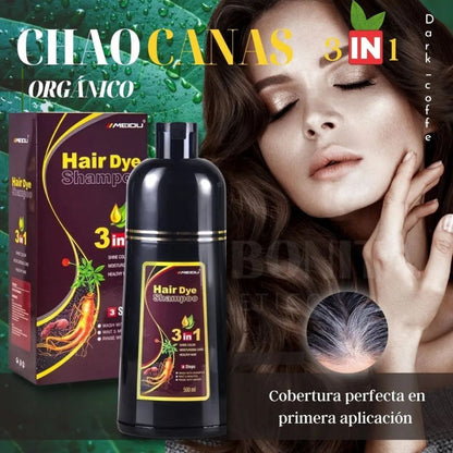 Shampoo líquido para aclarar raíz y canas color negro