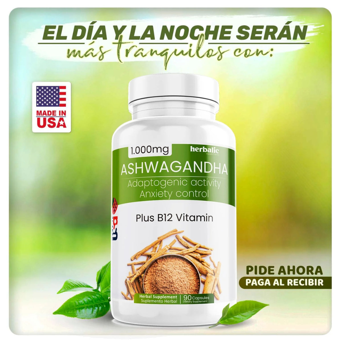 Ashwagandha 1000 mg Alivia el estrés y la ansiedad - OFERTA 2x1