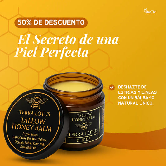 Bálsamo Orgánico de Sebo de Res y Miel - Elimina las Estrias y Acne