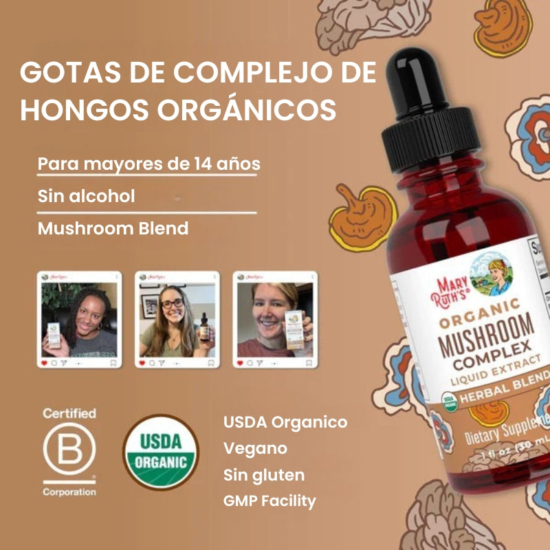 HongoZen - Gotas líquidas de complejo de hongos orgánicos