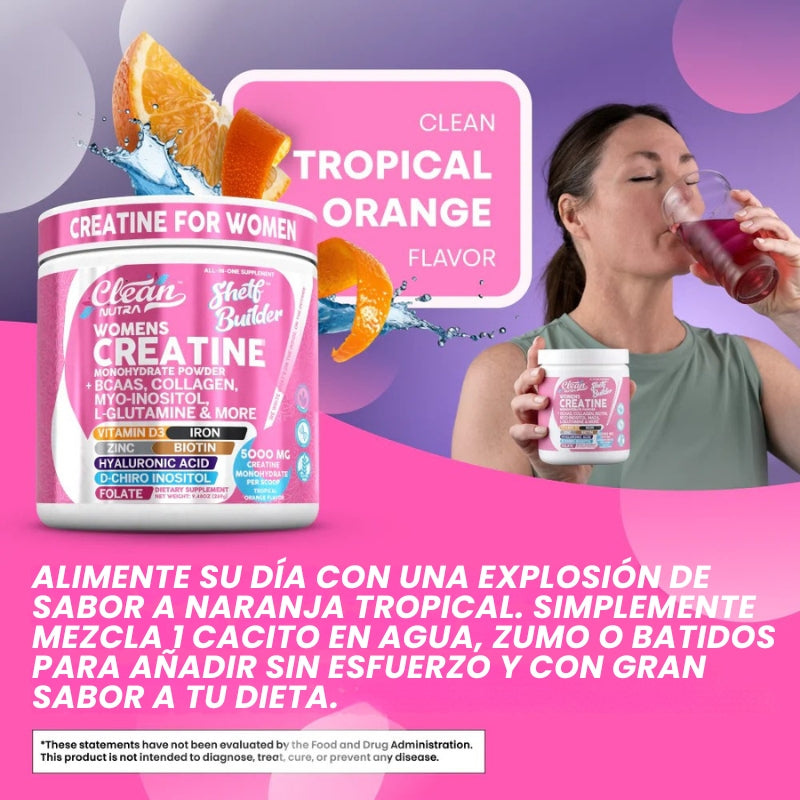 WomenCreatine - Fuerza femenina en cada sorbo.