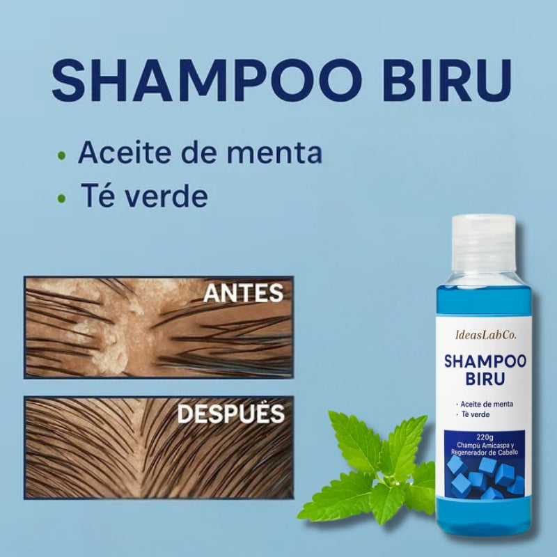 Shampoo Biru™ Anticaspa con Menta y Té Verde