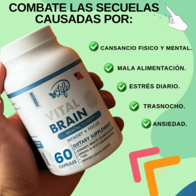 Vital Brain - Capsulas Suplemento Cerebral - OFERTA 2X1