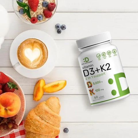 Suplemento de vitamina D3K2 - Tu escudo diario en una cápsula - OFERTA 2X1.