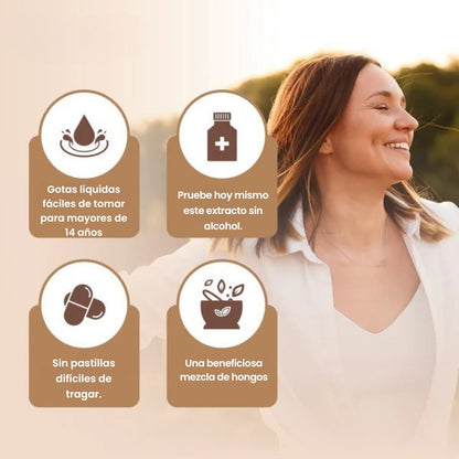 HongoZen - Gotas líquidas de complejo de hongos orgánicos