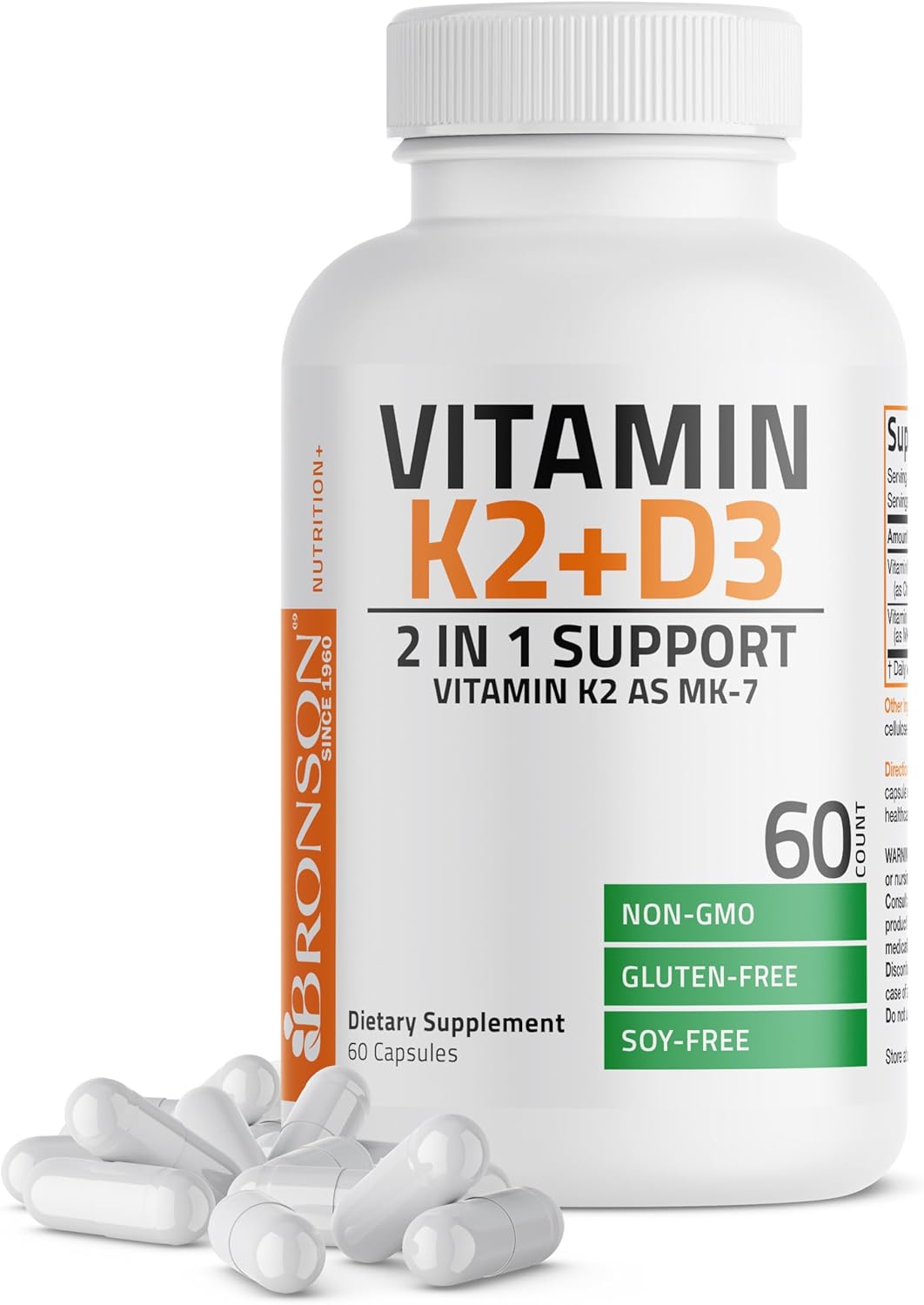 Bronson - Suplemento de vitamina K2 con D3 - OFERTA 2X1