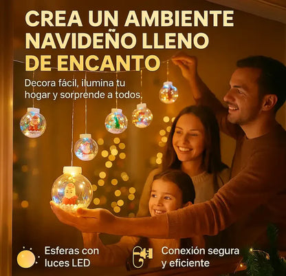 Cortina LED de 3M con 10 Esferas Luminosas